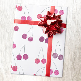 Körsbärsvattenfärg mönster presentpapper