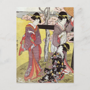 Körsbärsvisning i Gotenyama av Kitagawa Utamaro Vykort