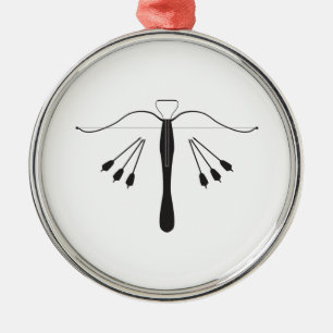 Korsben och bultar som är inställda i Silhouette Julgransprydnad Metall