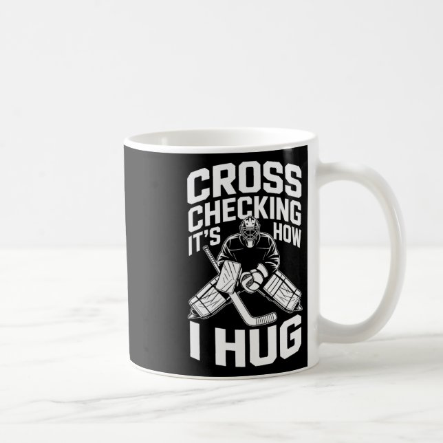 Korscheckning Det är så jag kramar, ishockeytränar Kaffemugg (Höger)