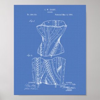 Korset 1884 Patent Art Blueprint Poster