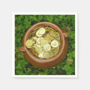 Korset Guld med Shamrocks! Napkins Pappersservett