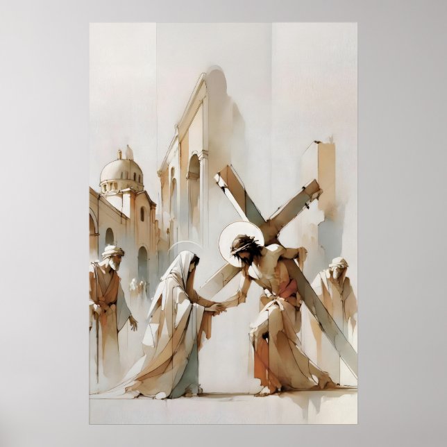 Korsets Stationer Jesus Möter Sin Mor Poster (Framsidan)
