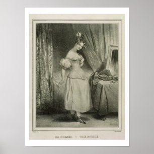 Korsetten som inristas av Alfred Leon Lemercier Poster
