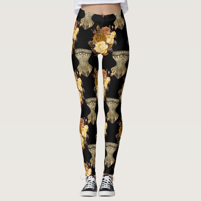 Korsetter & Blommor Leggings (Framsida)