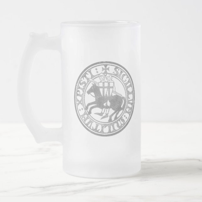 Korsfarar Tempelriddare Knights sigill logotyp Deu Frostat Ölglas (Vänster)
