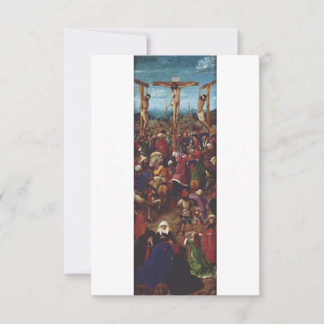 Korsfästelse Av Jan Van Eyck Helig Kort (Framsida)