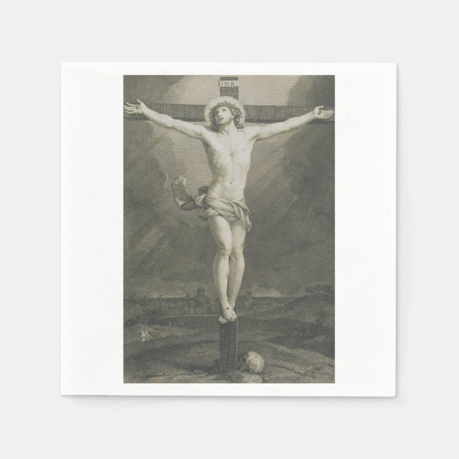 Korsfästelse av Jesus Kristus Pappersservett (Framsidan)