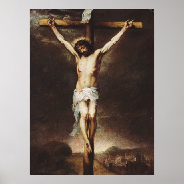 Korsfästelsen av Bartolome Esteban Murillo Poster (Framsidan)