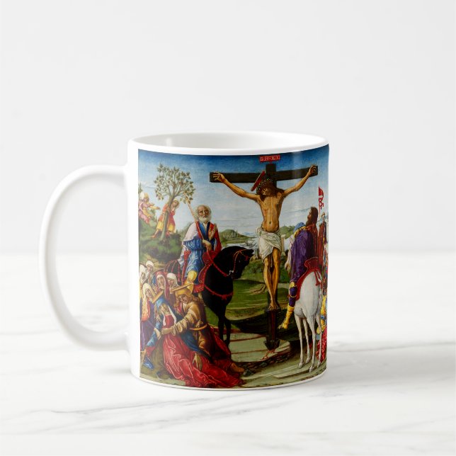 Korsfästelsen av Benvenuto di Giovanni Kaffemugg (Vänster)
