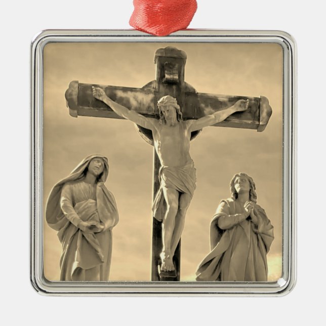 Korsfästelsen av Kristus  Julgransprydnad Metall (Framsidan)