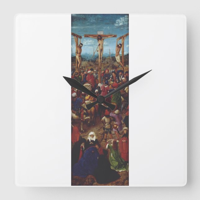 Korsfästelsen av Van Eyck Fyrkantig Klocka (Framsida)