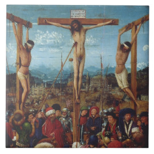 Korsfästelsen av Van Eyck Kakelplatta