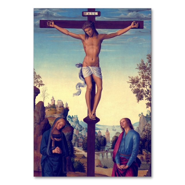 Korsfästelsen med jungfru Maria av Pietro Perugino Bordsnummer (Framsidan)