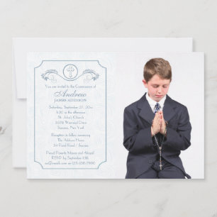 Korsfokus Blå Foto Religiös Inbjudan