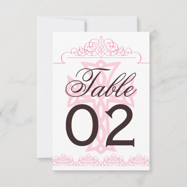 Korsformade Bordskort för Bröllop (Framsida)