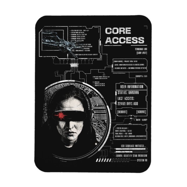 Korsgående - Teknobrutalistisk linjedesign Magnet (Vertikal)