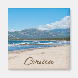 Korsika Frankrike Beach och berg Magnet