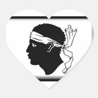 Korsika Frankrike Flagga Hjärtformat Klistermärke