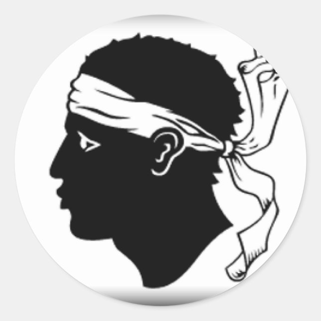 Korsika Frankrike Flagga Runt Klistermärke (Framsida)