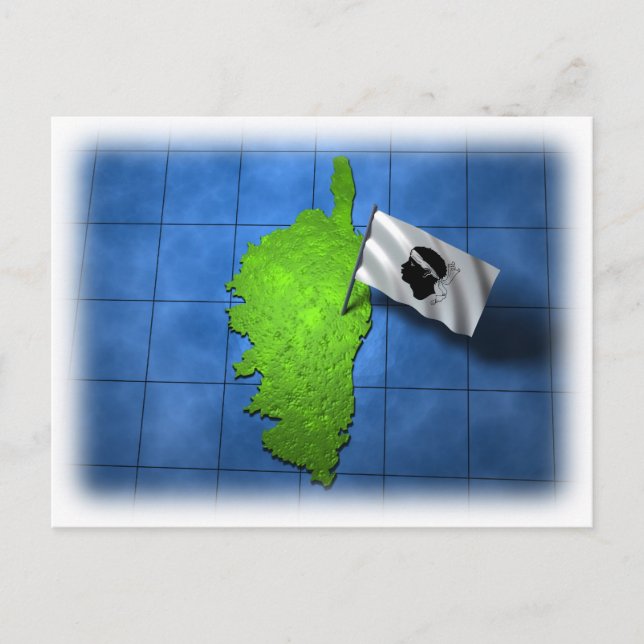 Korsika med egen flagga vykort (Framsida)