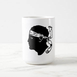 Korsika öns frankrike Corse region flagga moshuvud Kaffemugg