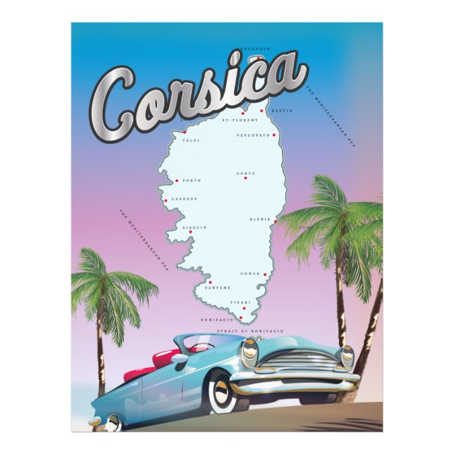 Korsika resereseplakat fototryck (Framsidan)