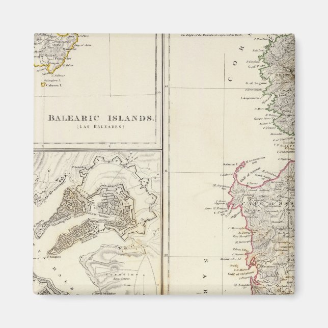 Korsika, Sardinien, Balearerna, Valletta Magnet (Framsidan)