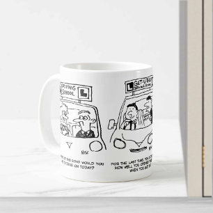 Körskola. 3 Körskoleteckningar. Kaffemugg