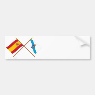 Korslagda flaggor för Spanien och Galicien Bildekal