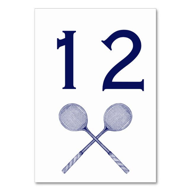 Korslagda squashracketar Blåa Bordsnummer (Framsidan)