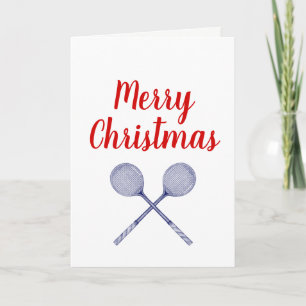 Korslagda squashracketar Blåa Helgkort