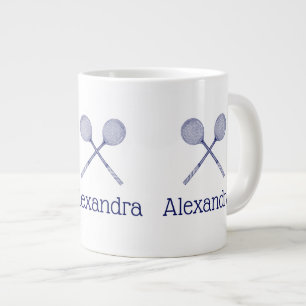 Korslagda squashracketar Blåa Jumbo Mugg