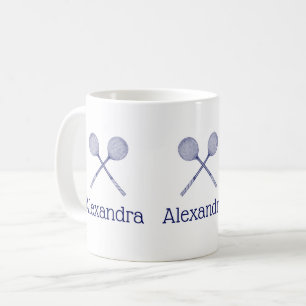 Korslagda squashracketar Blåa Kaffemugg