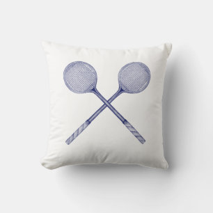 Korslagda squashracketar Blåa Kudde
