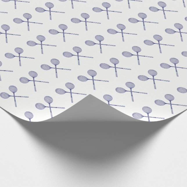Korslagda squashracketar Blåa Presentpapper (Hörn)