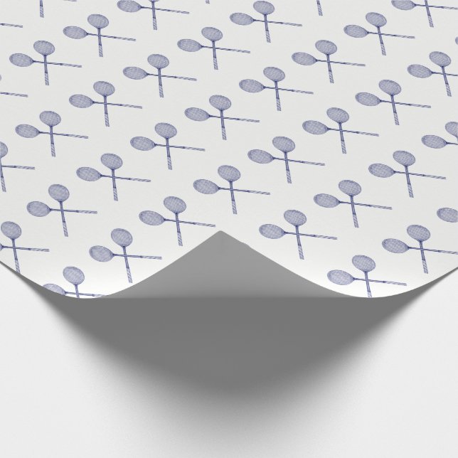 Korslagda squashracketar Blåa Presentpapper (Hörn)