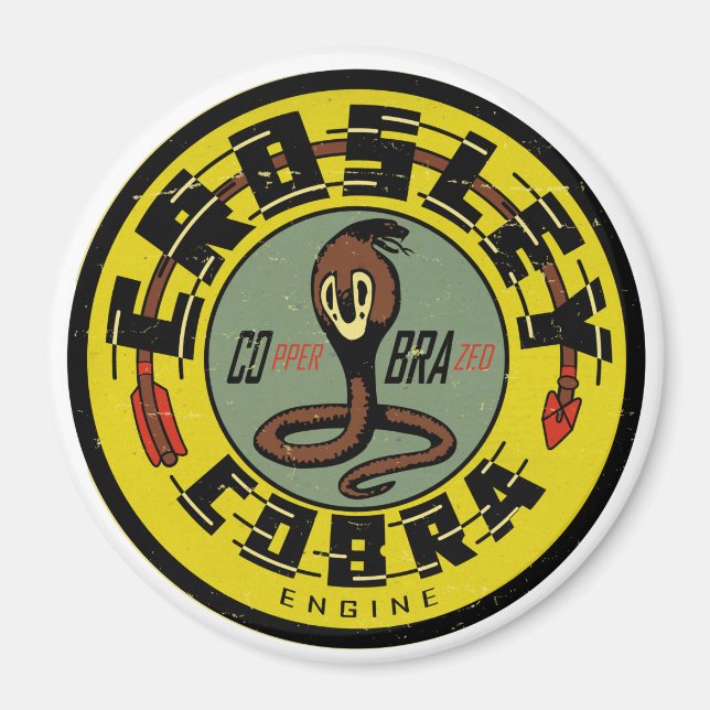 Korsley Cobra Engine-nödlidande vintage repro Magnet (Framsidan)