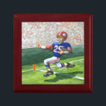 Korsning av mållinjen för en styrkegräns smyckeskrin<br><div class="desc">Lyssna på folkens roar när de ser sin favoritfotbollsspelare korsa mållinjen för en touchdown! Jay Throckmorton målade den här dynamiska scenen. Köp en kopia till dig själv eller ge som en gåva till fotbollen fläkt i ditt liv!</div>