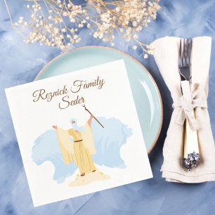 Korsning av Red Sea Jewish Passover Seder Pappersservett