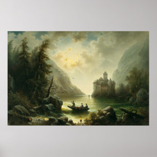 Korsning i en månljus natt – Albert Rieger Poster