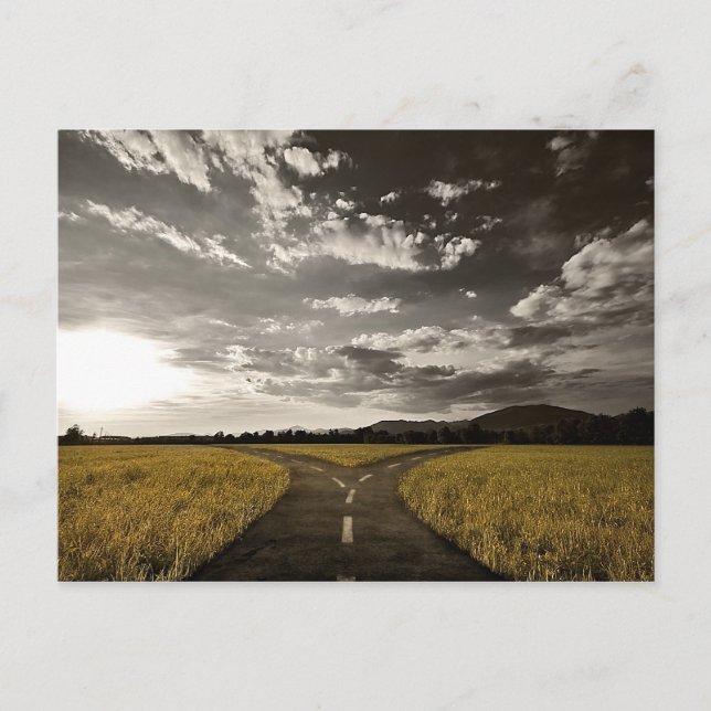 Korsning vägskäl vykort (Framsida)