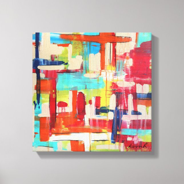 Korsningar 12x12, omformad arbetsyta canvastryck (Framsida)