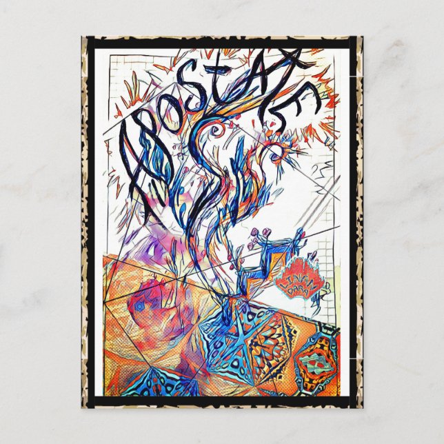 Korsningskort nr 14. Avfälling Färgrik Teckning Vykort (Framsida)