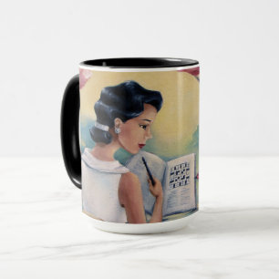 Korsordflicka & fågelkaffemugg mugg