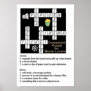 Korsordpussel för filmälskareaffisch poster