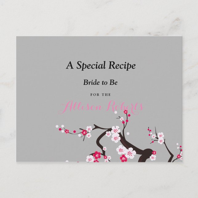 Körsry Blommar Rosa White Möhippa Recipe Vykort (Framsida)