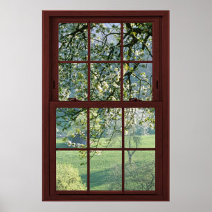 Körsry Blommars Bild Window Illusion #1 av 3 Poster
