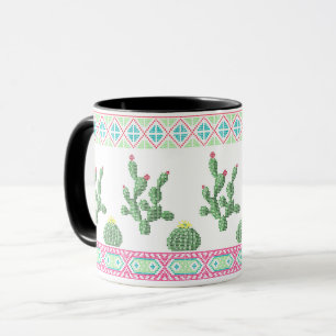 Korsstygn tribal broderi korsstygn mexica mugg