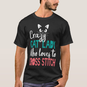 Korsstygns kattdam   Korsstygns syerska T Shirt